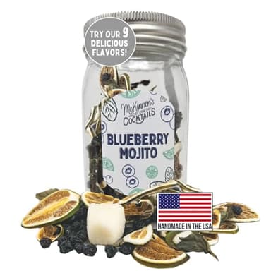 McKinnon’s Dry Craft Cocktails Dehydrated Fruits and Herbs, DIY Mixology, Infusion Kit, Mason Jar Serves 8 – 16 Drinks (Blueberry Mojito, 1 Jar)