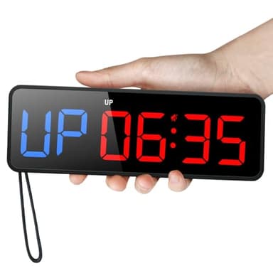 Acedeck Portable Gym Timer Clock: Fitness Digital Clock with Strong Magnet - Remote Control for Fitness Enthusiasts - Powerful Battery for Home Gym Garage Boxing Black