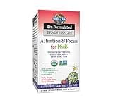 Garden of Life Dr. Formulated Attention and Focus for Kids, Supplement Promotes Healthy Brain Function, Concentration with Organic Wild Blueberry, Pine Bark, Vitamin C, D and Probiotics, 60 Count