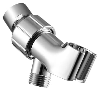 OFFO Shower Head Holder with Solid Metal Ball Joint for Handheld Shower Head, Adjustable Shower Arm Mount for Connecting Shower Arm and Shower Hose, 1/2 in IPS Female Inlet and Male Outlet, Chrome