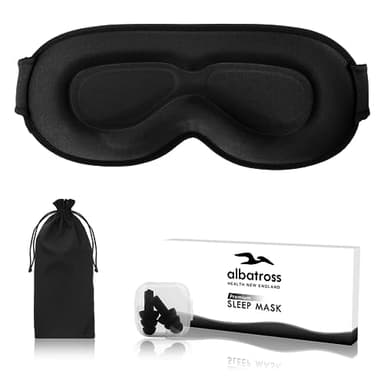 Sleep Eye Mask for Men Women, Lash Extensions 3D Sleeping Mask, Travel Blackout Night Blindfold Eye Shade Cover with Adjustable Strap (Black-3D)