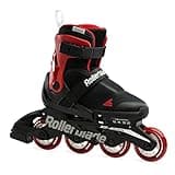 Rollerblade Microblade Free 3WD Kid's Size Adjustable Inline Skate, Black and Red, High Performance Inline Skates
