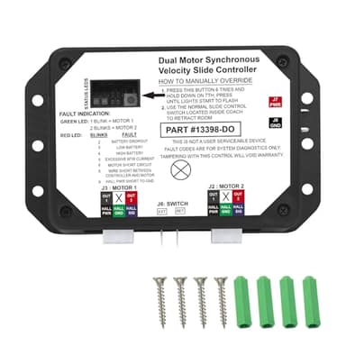 13398-D0 Dual Motor Synchronous Velocity Slide Controller Replacement Controller V-Sync II, Compatible with Lippert in-Wall Slide-Out on RV, 211852 Black