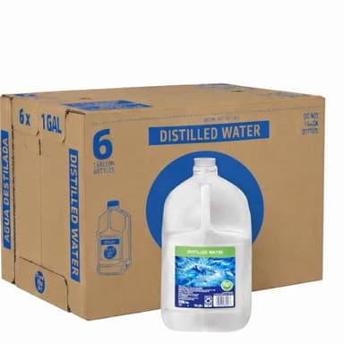 Distilled Water 1 Gallon Bottles – Case of 6 (6 Gallons Total) | Distilled Drinkingwater, Bulk Gallon Water, Bottled WaterGift Set for Household Use, Humidifier, Appliances & Everyday Hydration