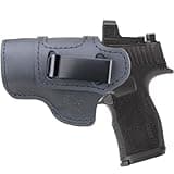 Leather Holster for SIG Sauer P365, P365X, P365XL,P365 XMACRO – Fits P365 with Red Dot – Adjustable Clip Positions for Left or Right-Hand, IWB or OWB Carry –for Concealed & Open Carry