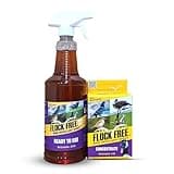 Flock Free Bird Repellent Spray Bundle, Ready to Use Bird Spray 32oz + Concentrate 4oz Refill
