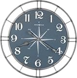 Howard Miller Stambaugh Dial Oversized Wall Clock II 549-482 – Aged Silver Finished Wrought Iron Metal, Aged White Arabic Numerals, Contemporary Home Décor, Quartz Movement