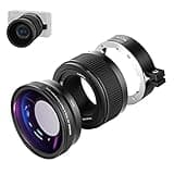 NEEWER Wide Angle Lens Compatible with Sony ZV1 Camera, 2 in 1 18mm HD Wide Angle & 10x Macro Additional Lens with Extension Tube, Bayonet Mount Lens Adapter, Cleaning Cloth (Black Frame)