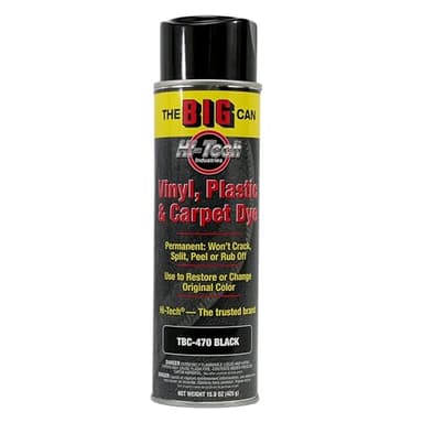 HI-TECH Big Can Black Spray Dye – 15oz Carpet, Vinyl, Fabric & Upholstery Restorer – Permanent Color, Won’t Crack, Peel, or Rub Off – Indoor/Outdoor Use