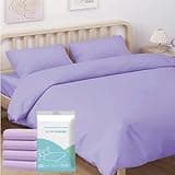 Generic Travel in Comfort and Cleanliness with Disposable Bed Sheets，Queen Size Fitted Sheet Set with Quilt Cover and Pillowcases，Portable and Breathable Bedding Set for Hotel, Camping, and Traveling