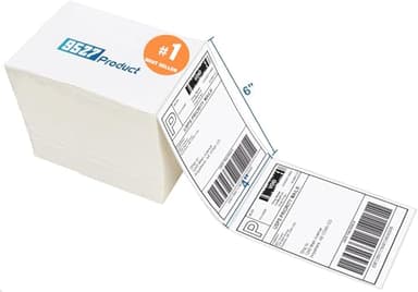 9527 Product Fanfold 4 x 6 Direct Thermal Labels White Perforated Shipping Labels, 500pcs per Stack,1 Stack