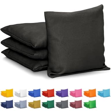 GoSports Cornhole Bean Bags Set of 4 - Regulation All Weather - Classic Black