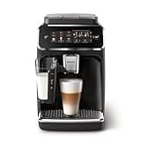 PHILIPS Series 3300 Fully Automatic Espresso Machine - 6 Hot & Iced Drinks, LatteGo Milk System, 40% Quieter SilentBrew, Ceramic Grinder, Aquaclean Filter, Glossy Black (EP3341/50)