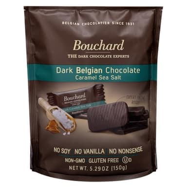 Bouchard Belgian Dark Chocolate with Caramel & Sea Salt (5.29 OZ / 150g)