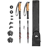 Cascade Mountain Tech Trekking Poles - 3K Carbon Fiber Walking or Hiking Sticks with Quick Adjustable Locks (Set of 2) , Black