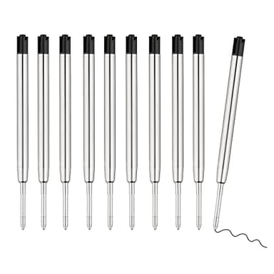 10 Pcs Replaceable Ballpoint Pen Refills, Black Ink Refill, 1mm Medium Refill Compatible with Parker Pen (Black Ink)