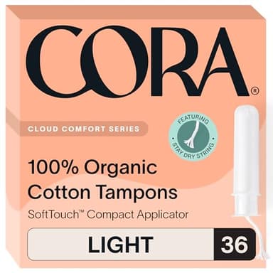 Cora Organic Cotton Tampons (36 Light Tampons)