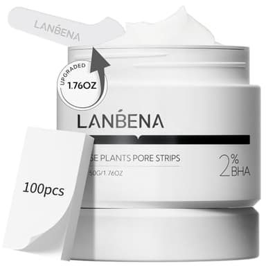 LANBENA Nose Strips for Blackheads (1.76 Oz), 100 pcs Nose Plants Pore Strips, Blackhead Remover Mask, NOTE: Place Bottle in Boiling Water for 5 min to Soften Dry/Solid Cream
