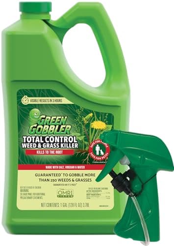 Green Gobbler Natural Total Control Weed & Grass Killer | Made with Concentrated Salt & Vinegar | Pet Safe | Kills to The Root | 1 Gallon Trigger