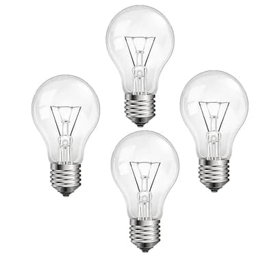 NABKRA 60 Watt Incandescent Light Bulbs,A19 60W Light Bulb, Dimmable, 2700K, Soft White,4Pack