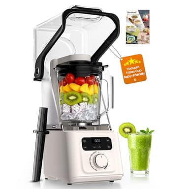 Professional Commercial Vacuum Blender with Quiet Shield, 2026 Upgraded 40000 RPM, Max 3000W/4HP, 56oz Eastman Tritan Cup for Smoothie, Nut Milk, Hot Soup, Baby Food, Self-Clean, 5-Year Full Warranty