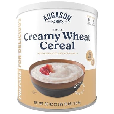 Creamy Wheat Cereal Can Emergency Food Supply, 55 Servings, 10 Year Shelf Life - Instant Breakfast Food and Healthy Snack