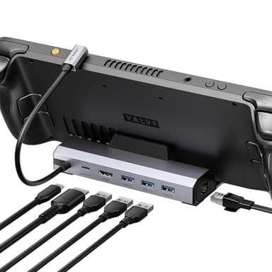 JSAUX Upgraded Docking Station 4K@120Hz for Steam Deck OLED/ROG Ally X/Legion Go (S)/MSi Claw, 6-in-1 Steam Deck Dock with HDMI 2.1, Gigabit Ethernet, 3 USB 3.0, 100W Charge for Steam Deck LCD-HB0603