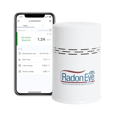 Ecosense RD200 RadonEye, Home Digital Radon Detector: Fast and Accurate Detection of Fluctuating Radon Levels, Short and Long Term Continuous Monitoring with Trend Charts