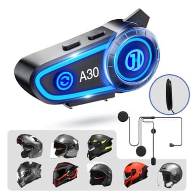 JZAQ Motorcycle Helmet Speakers Helmet Bluetooth Headset Headphone Automatic Answer Music Control,120 Hours Playing time High Sound Quality System Ultra Thin Cycling/Skiing/Riding 1200 mAh Battery