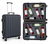 boldworks Wine Suitcase for Airplanes 12 Bottle Wine Luggage for Airplane Travel with TSA Approved Lock and Removable Insert to Carry Liquor Black Color Case