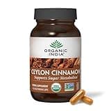 ORGANIC INDIA Ceylon Cinnamon Supplement - Organic Ceylon Cinnamon Capsules, Cinnamon Pills Herbal Supplement, Support Digestion, Source of Antioxidants, USDA Organic, Vegan, Gluten-Free - 90 Capsules