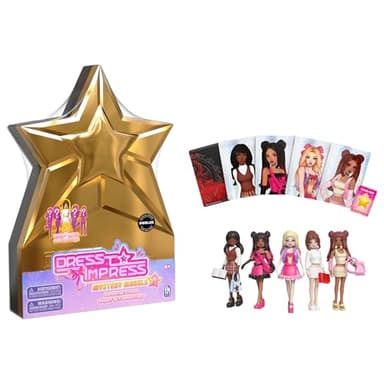 PhatMojo Dress to Impress — Mystery Models — Superstar 5-Pack — Series 1 — Star Storage Case —Small Dolls — Blind Box Collectible Set — Includes DLC Code — Officially Licensed Toys
