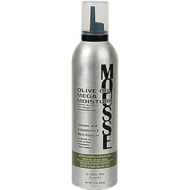 Viigorol Olive Oil Mega Moisture Hair Styling Mousse, Moisturizing, Pump, Chemically Treated, 12oz, 1 pack