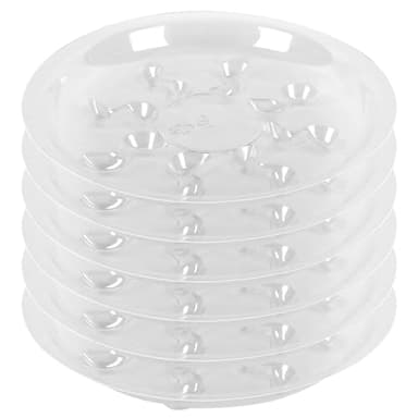 ZZPYXIA 6 Pack Heavy Duty Clear Plastic Plant Saucer Sturdy Pot Tray Plant Drip Trays Drip Trays for pots,Plant Water Catcher Tray,Flower Pot Saucer Water Drainage Tray Floor Protector (10 INCH)