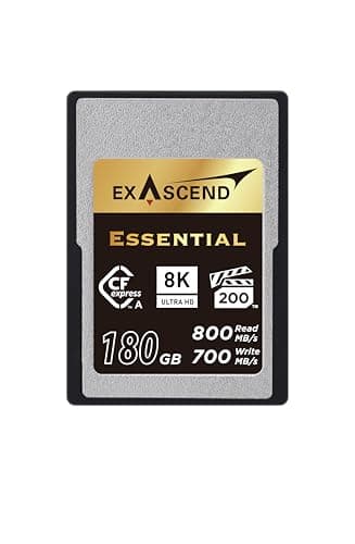 Exascend 120 GB / 180 GB / 240 GB Essential CFexpress Type A Card, Sustained Read 800MB/s, Compatible with Sony a1 / a7S III / a7 IV / FX3 / FX6 (180GB)