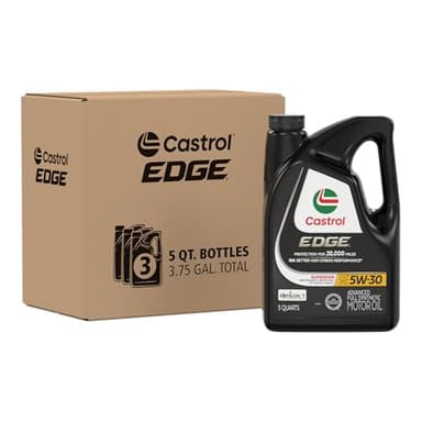 Castrol EDGE 5W-30 Advanced Full Synthetic Motor Oil, 5 Quarts, Pack of 3