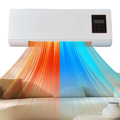 2 In 1 Wall Mounted Heating System, Cooling/Heating, Kitchen Wall Air Conditioner Fan, for Bathroom Office, RV Air Conditioner Heater and Fan Combo(White)