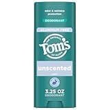Tom’s of Maine Unscented Natural Deodorant for Women and Men, Aluminum Free, 3.25 oz