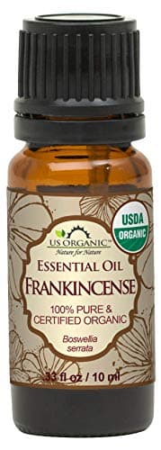 US Organic 100% Pure Frankincense Essential Oil, USDA Certified Organic, Steam Distilled, Boswellia serrata, Sourced from India, Topically or in Diffuser, Perfect for Aging Skin, All skin type (10 ml)