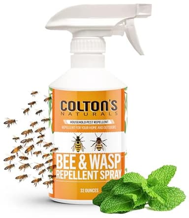 Colton’s Naturals - Bee and Wasp Repellent Spray - (32 OZ) - Natural, Bee and Wasp Deterrent - Quick and Easy Pest Control - Safe to Spray Around Children