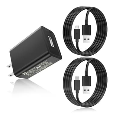 TKDY 5V 2A Power Adapter, DC 5Volt 1.5A 1A Charger, Compatible with Kindle Fire Tablet Headphones Speakers Camera Android Phone, with USB Type C and Micro USB Port.