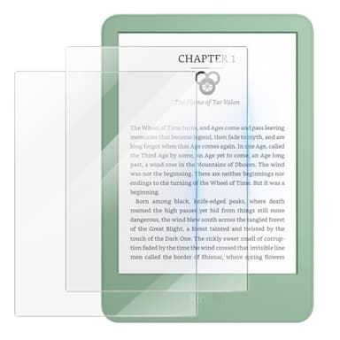 MoKo 2 Pack Tempered Glass Screen Protector for 6 Inch All-New E-Reader, Kobo Clara, Anti-Bubble & Scratch 9H Hardness Film HD Clear Glass, Case Friendly