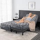 Vipbear Split King Adjustable Bed Frame with Mattress, 12 Inch Grey Gel Memory Foam Medium-Firm Mattress in Box, Easy Assembly Adjustable Bed Base with Wireless Remote, Smart Electric Bed Frame