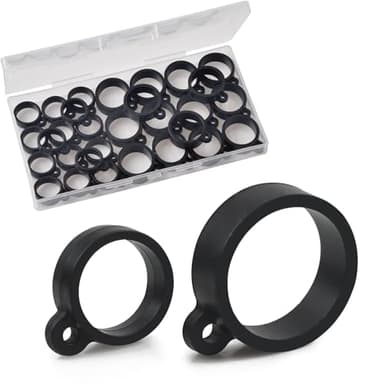 Fishing Rod Hook Keeper, 30pcs Fish Lure Bait Holders with 2 Size Elastic Rubber Rings for Worm and Treble Hooks Fishing Gear and Accessories Saves Rod Guides and Cork Handles
