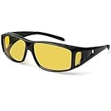 Yogo Vision Fit Over Night Driving Wrap Night Vision Yellow Tint Sunglasses Wear Over Eyeglasses Men Women