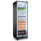 BODEGACOOLER Commercial Merchandiser Refrigerator,18.1Cu.Ft Commercial Display Refrigerator Glass Door,Upright Large Beverage Display Bar Cooler with Soft LED Light,Adjustable Shelves,Aluminum Door