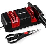 Northmas Knife Sharpener, Professional Electric Knife Sharpener for Kitchen Knives, 2-Stages for Quick Knife Sharpening & Polishing, with Scissors Sharpener Slot, Afilador de Cuchillos Electrico
