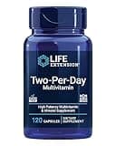 Life Extension Two-Per-Day Multivitamin, Vitamins B, C, D, zinc, Packed with Over 25 Vitamins, Minerals & extracts, Two-Month Supply, Non-GMO, Gluten-Free, 120 Capsules