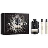 Azzaro The Most Wanted Eau de Toilette Intense – Aromatic & Woody Mens Cologne Gift Set – 3-Piece Set Includes Full Size Fragrance (100ml) + Two Travel Size Sprays (10ml) - Gifts for Men