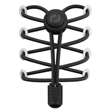 RJ-Sport Tieless Elastic Shoe Laces - Heavy Duty No Tie Shoelaces for Kids and Adult with Strong Lock and Speed Shoestrings (Black)